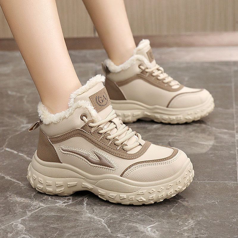 Damen Sneaker Hohe Sportschuhe Kuschelig Rutschfest