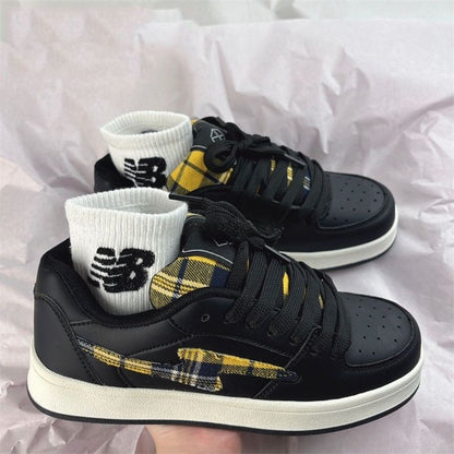 Damen Sneaker Kariert Bequem Gepolstert - BerlinGlamour