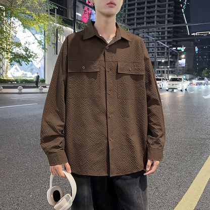 Herren Hemdjacke Lässig mit Taschen Utility Style