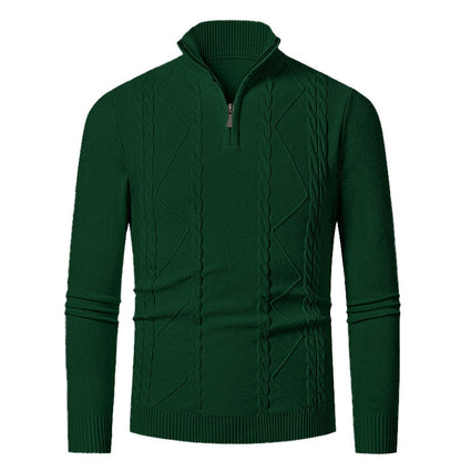 Herren Strickpullover Stehkragen Zopfmuster Modern