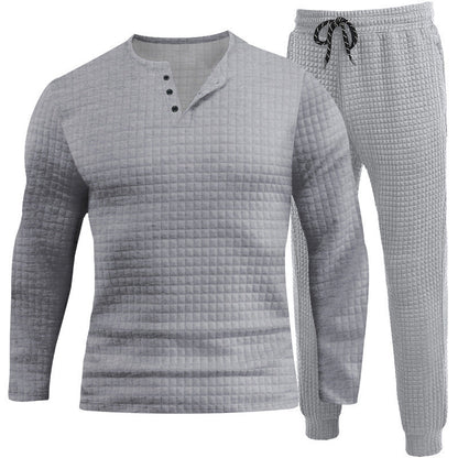 Herren Sportanzug Langarmshirt Jogginghose Grau