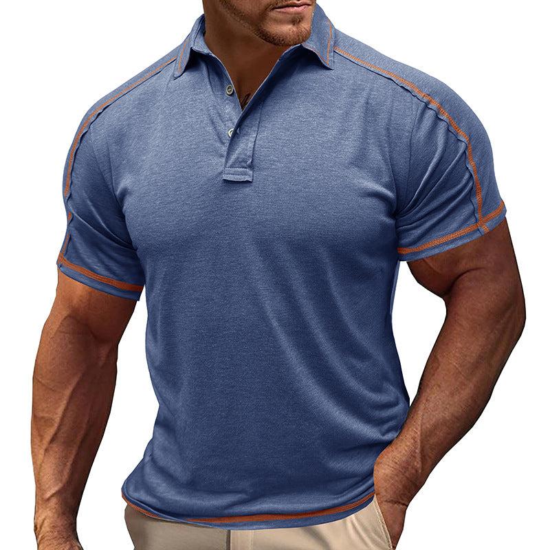 Herren Polo-Shirt Modern mit Kontrastnähten Casual