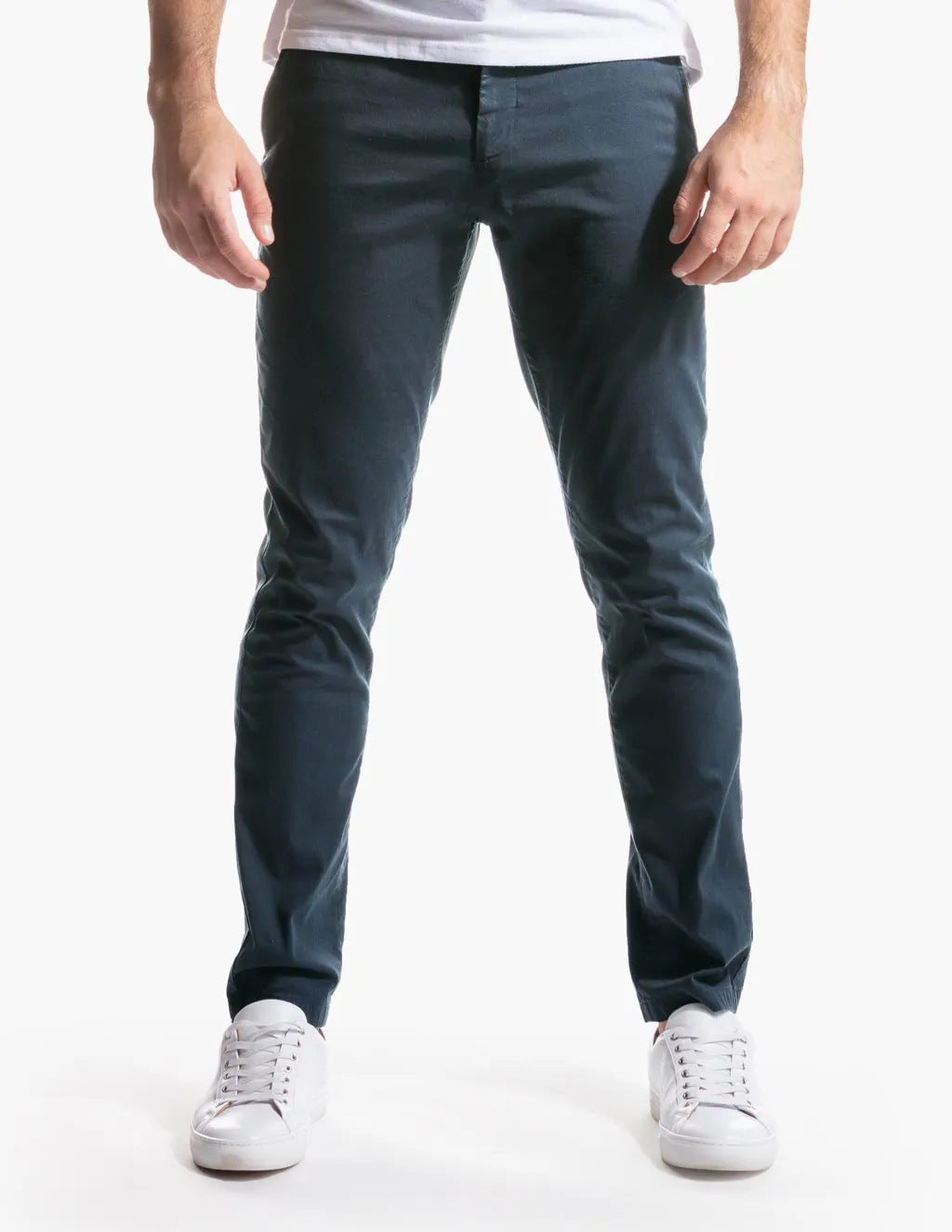 Herren Chinohose Schmal Elegant Mit Elastischem Bund
