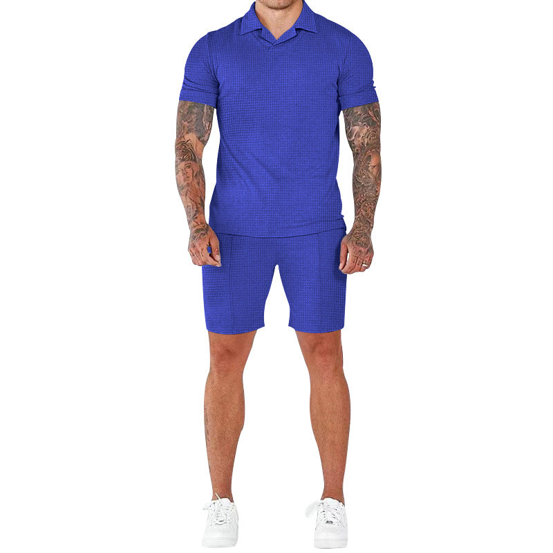 Männer Kurzarm Set Modern Lässig Stehkragen