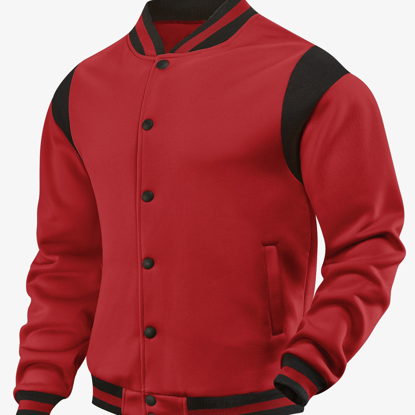 Herren Baseballjacke Kontrast Ärmel Modern Style