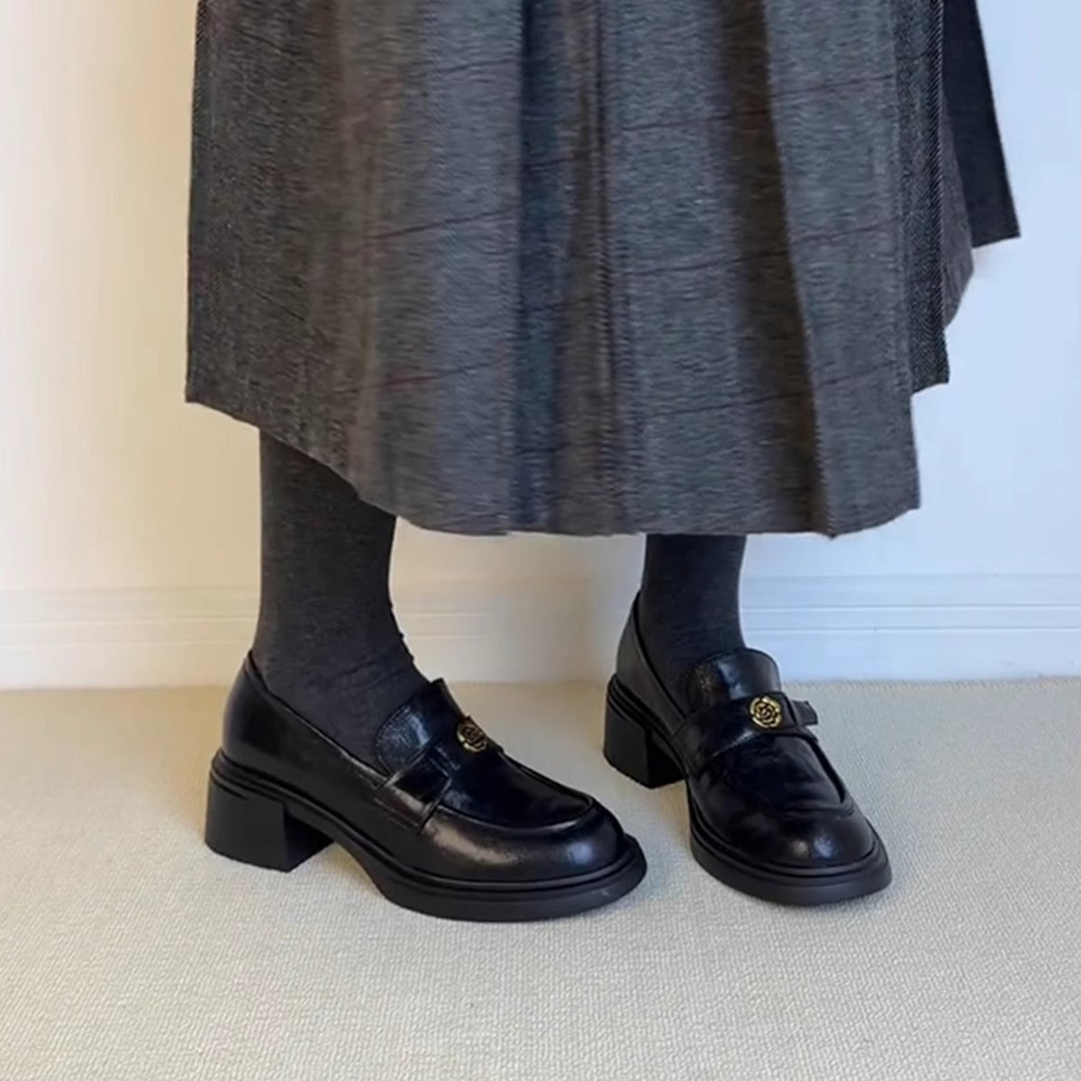 Damen Slipper Elegante Blockabsatz Riemenverschluss Komfort - BerlinGlamour