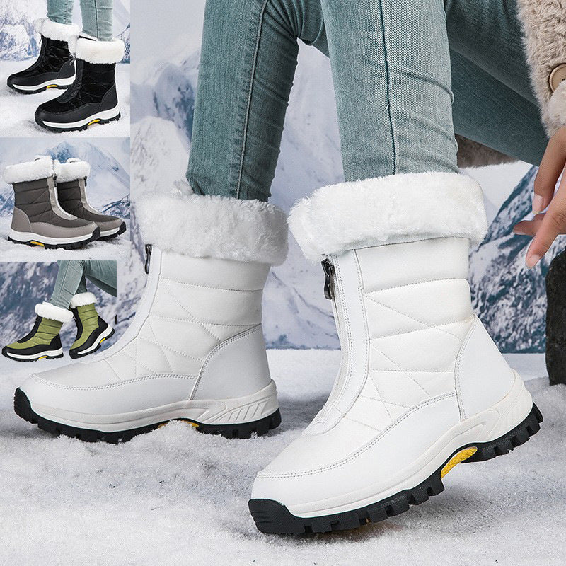 Damen Winterstiefel Warm Gefüttert Rutschfest Komfort-Reißverschluss - BerlinGlamour