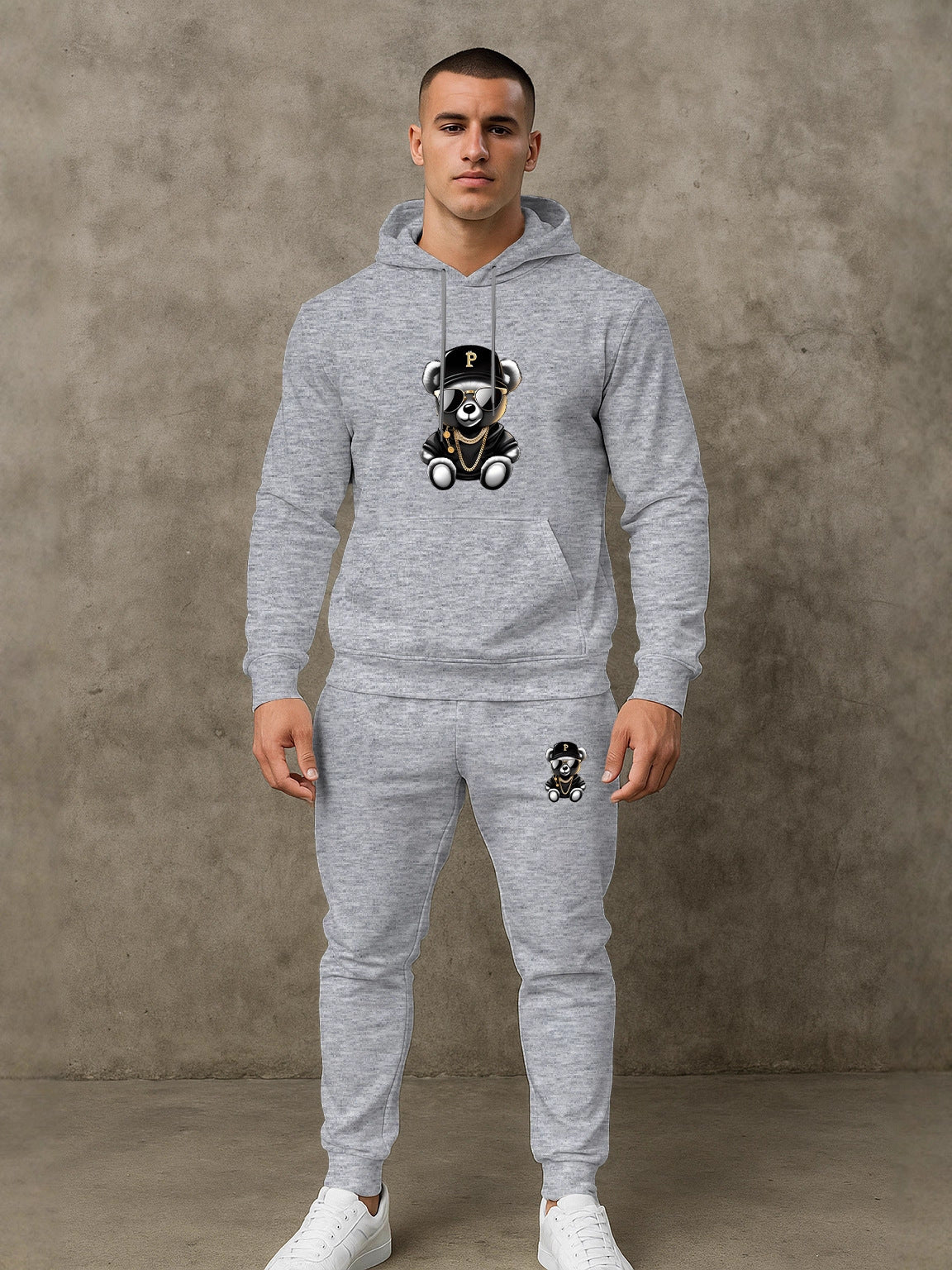Herren Hoodie Set Streetwear Style Schwarz
