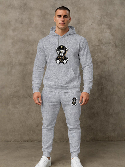 Herren Hoodie Set Streetwear Style Schwarz