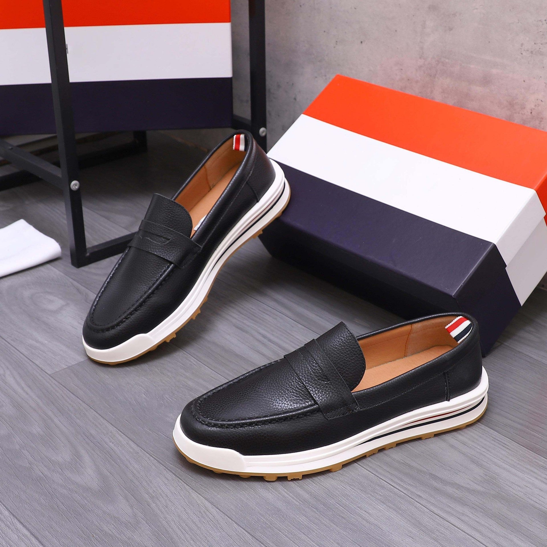 Herren Mokassin Leder Schuhe Rutschfest Modern - BerlinGlamour