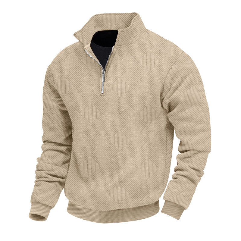 Herren Pullover Stehkragen Strukturiert Elegent Modern