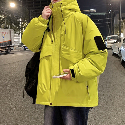 Herren Winterjacke Isoliert Vieltaschig Verstellbares Kapuzen