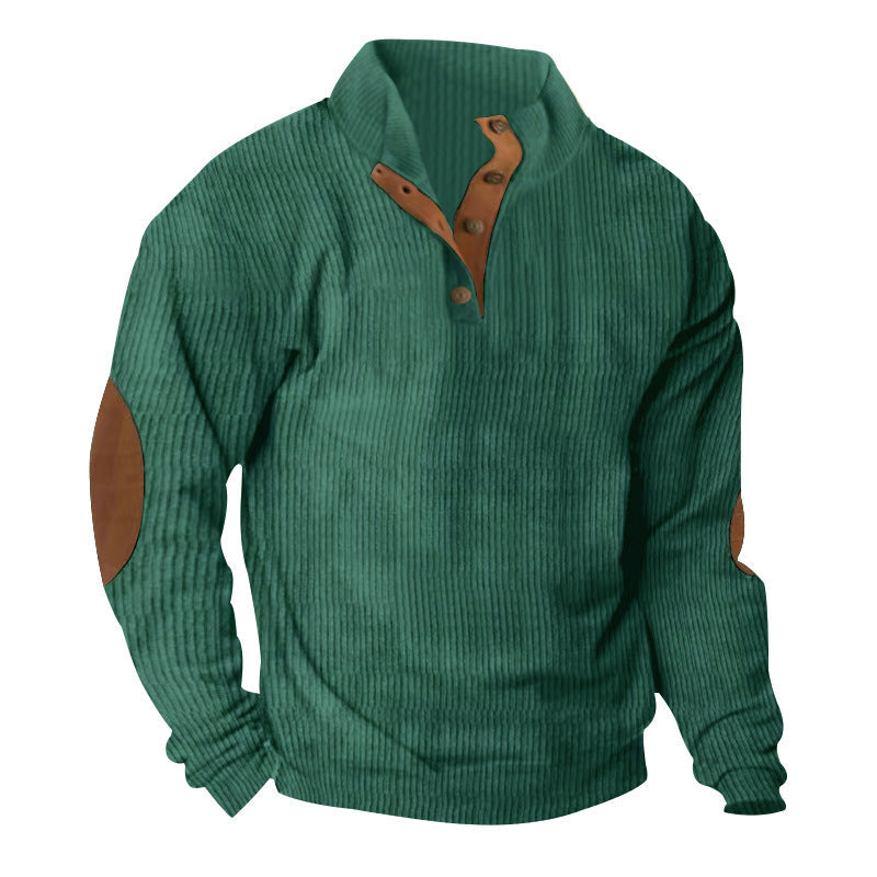 Herren Pullover Strukturiert Lederapplikationen Modern
