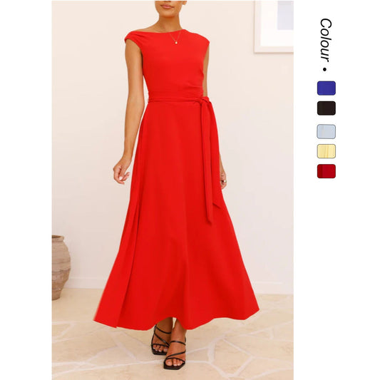 Damen Maxikleid Asymmetrisch Elegantes Abendkleid Lang - BerlinGlamour