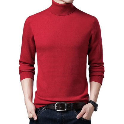 Herren Rollkragenpullover aus Merino Wolle Warm Elegant