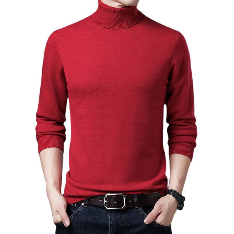 Herren Rollkragenpullover Weich Strick Warm