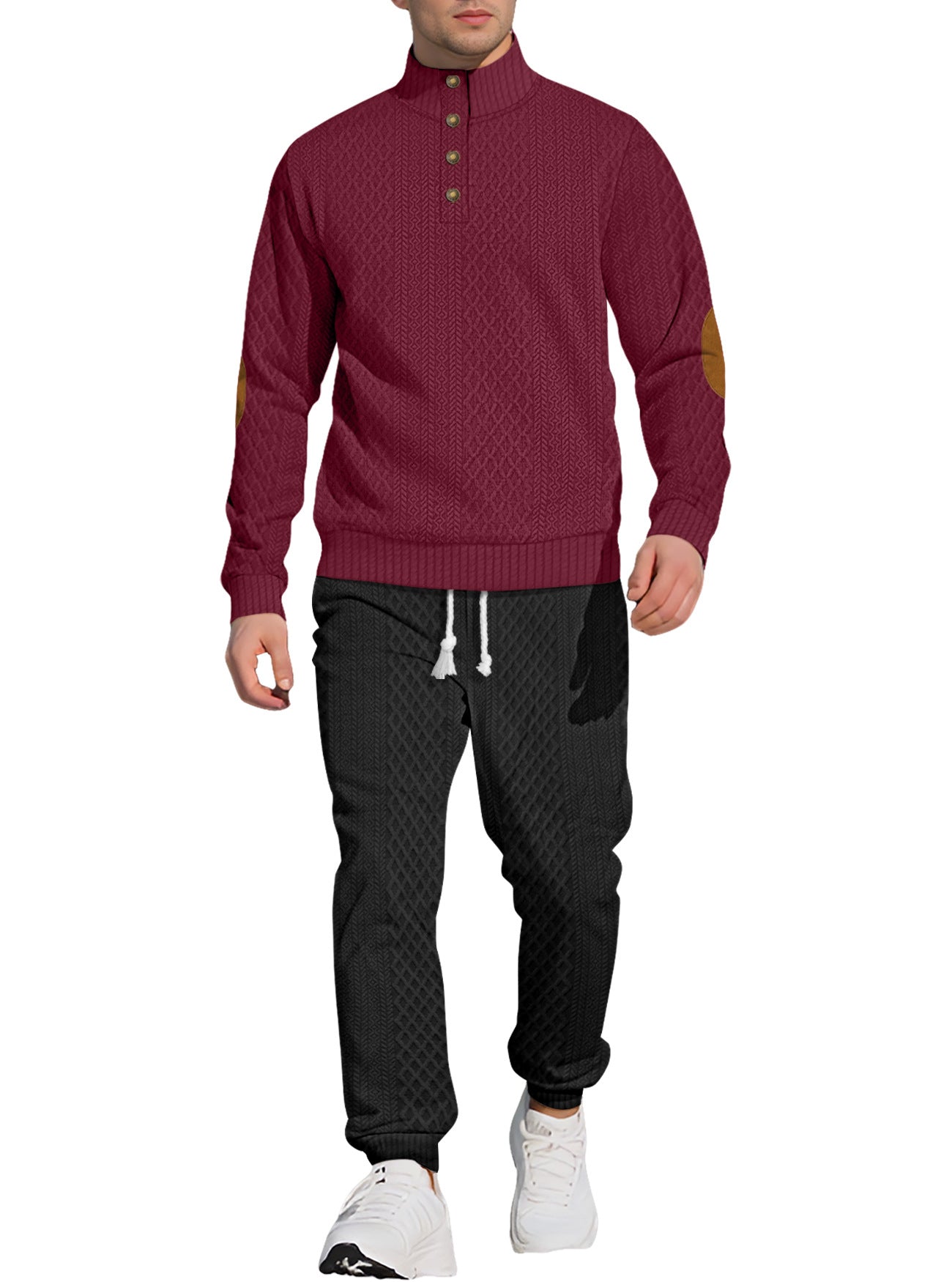 Herren Strickanzug Eleganter Kragen Modern