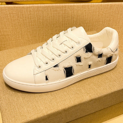 Damen Sneaker Leder Modern Bequem Laufsohle