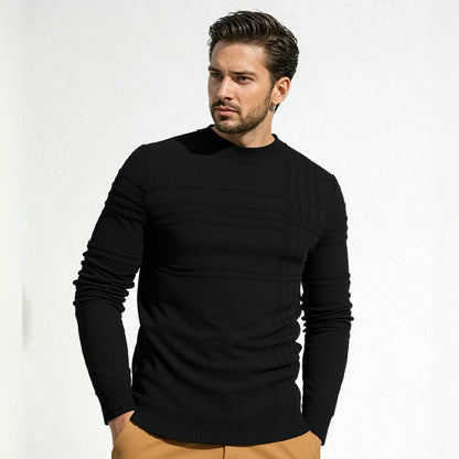 Herren Pullover Modern Strukturdesign Hochkragen