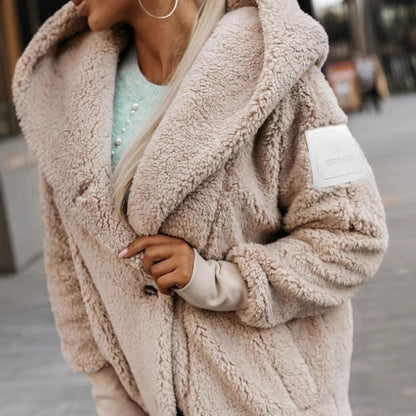 Teddyjacke Damen Oversized Flauschig Mit Taschen