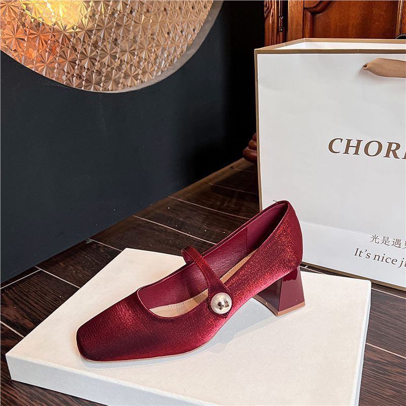 Damen Pumps mit Riemenverschluss und Strasssteinen Elegant