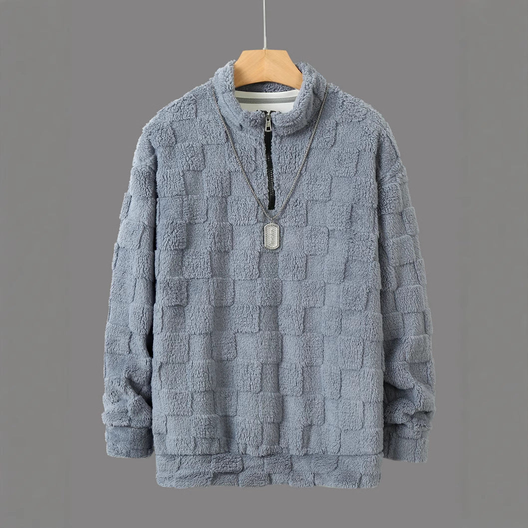 Herren Pullover Modern Samtig Reißverschluss