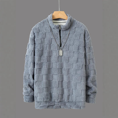 Herren Pullover Modern Samtig Reißverschluss