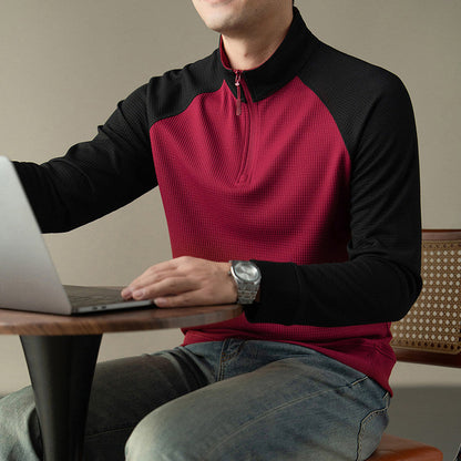 Herren Langarmshirt Sportlich Funktional Mit Reißverschluss - BerlinGlamour