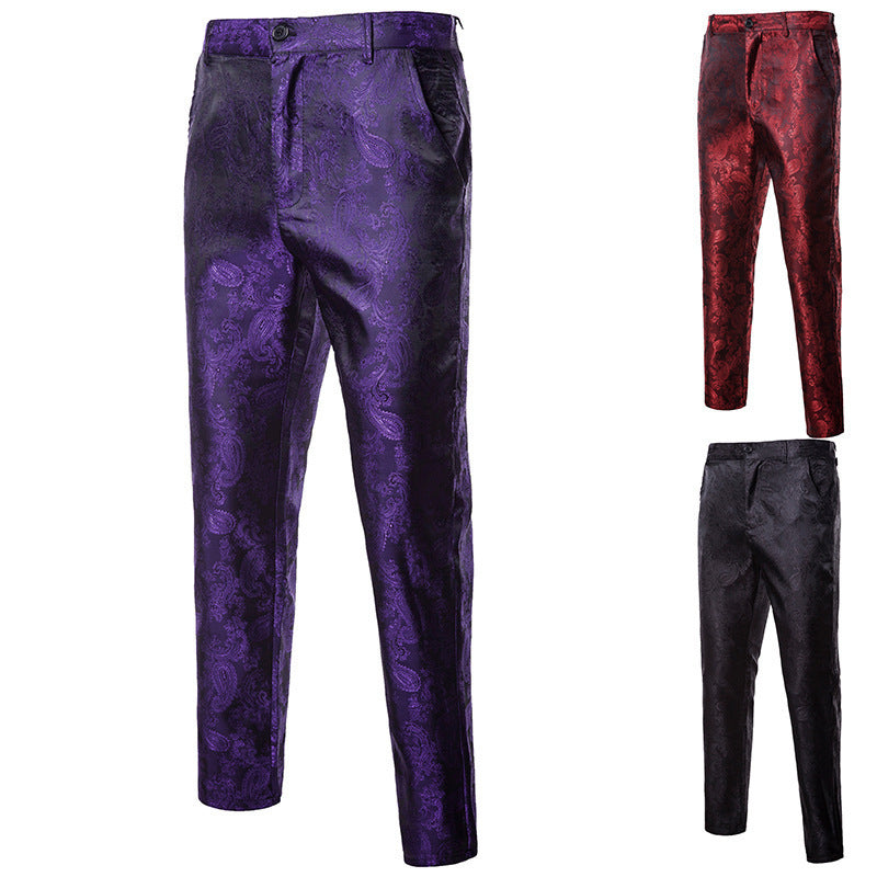 Herrenhose Paisley Muster Elegant Slim Fit - BerlinGlamour