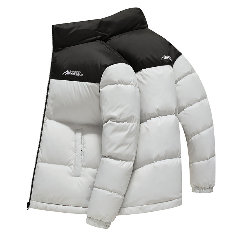 Herren Winterjacke Steppjacke Warm Isoliert Schwarz