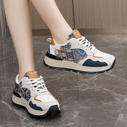 Damen Sneaker Sportlich Farbenfroh Ethno Muster