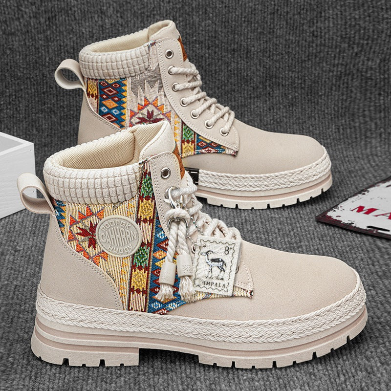 Damen Winterschuhe Robust Ethno Design Warm