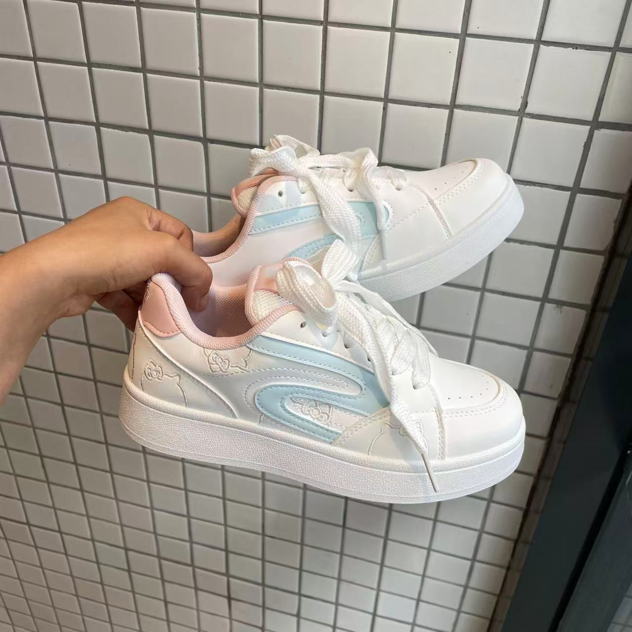 Damen Sneaker Sportlich Weiß