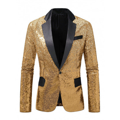Herren Paillettenblazer Elegant Modern Schnitt