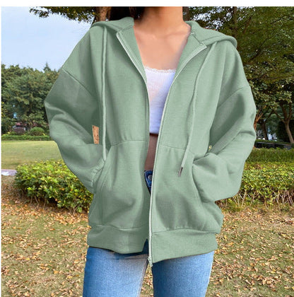 Bequeme Damen Kapuzenjacke Lässig Mit Taschen