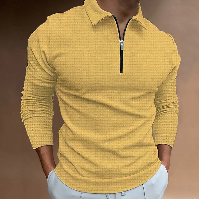 Herren Sportshirt Langarm Reißverschluss Modern