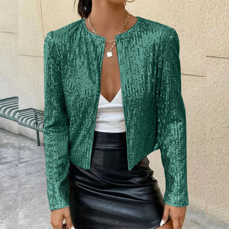 Glitzernde Damen Strickjacke Elegant Frauen