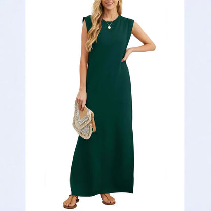 Damen Maxikleid Elegant Lang Ärmig Schlicht