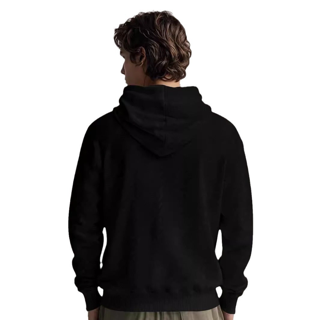Herren Fleecepullover Kapuze Weich Strukturiert Modern