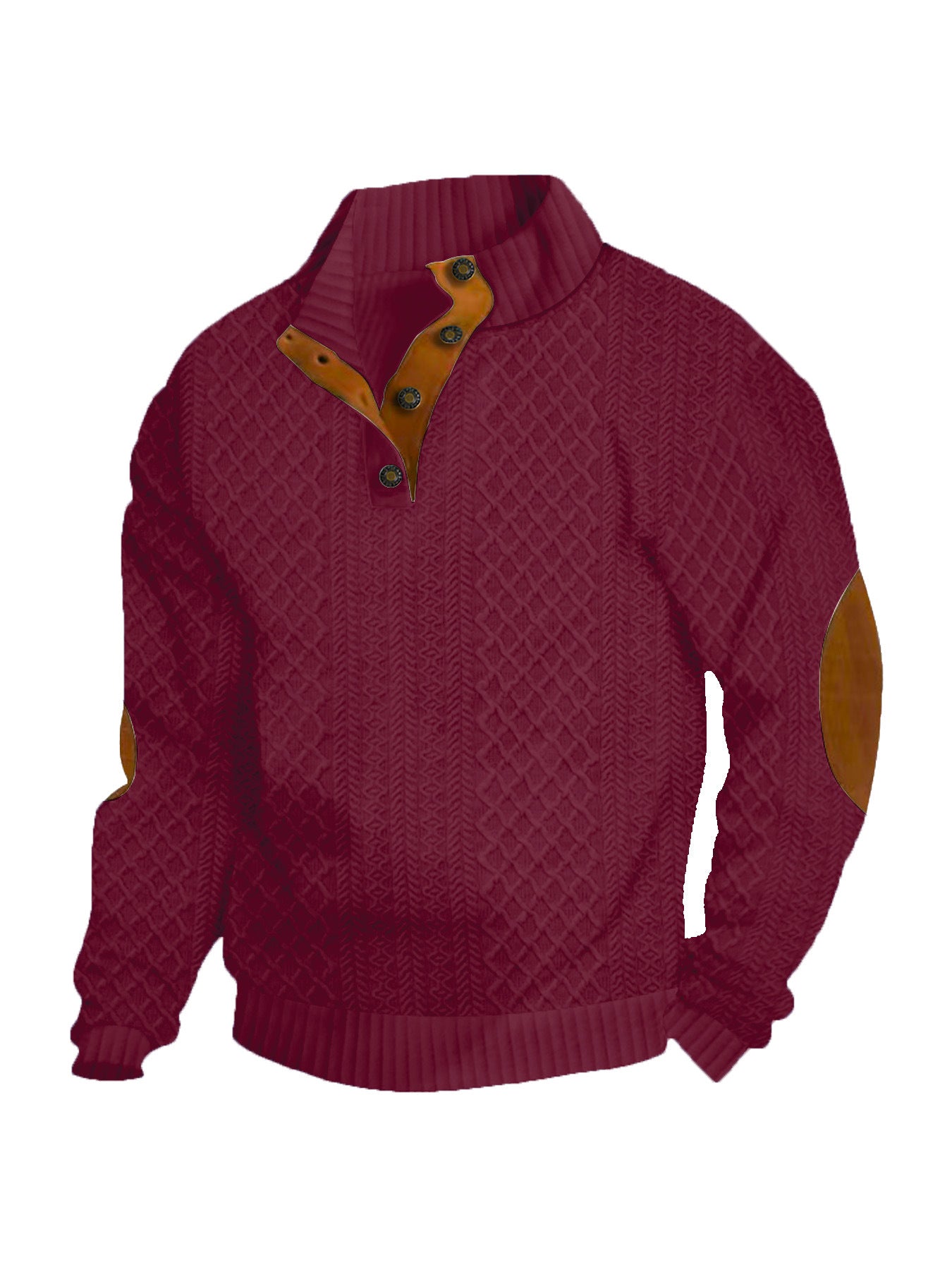 Herren Strickpullover Meliert Knopfleiste Modern
