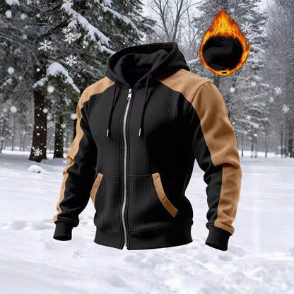 Herren Kapuzenpullover Modern mit Kontrastärmeln