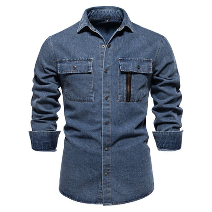 Herren Jeanshemd Modern Slim Fit Blau - BerlinGlamour