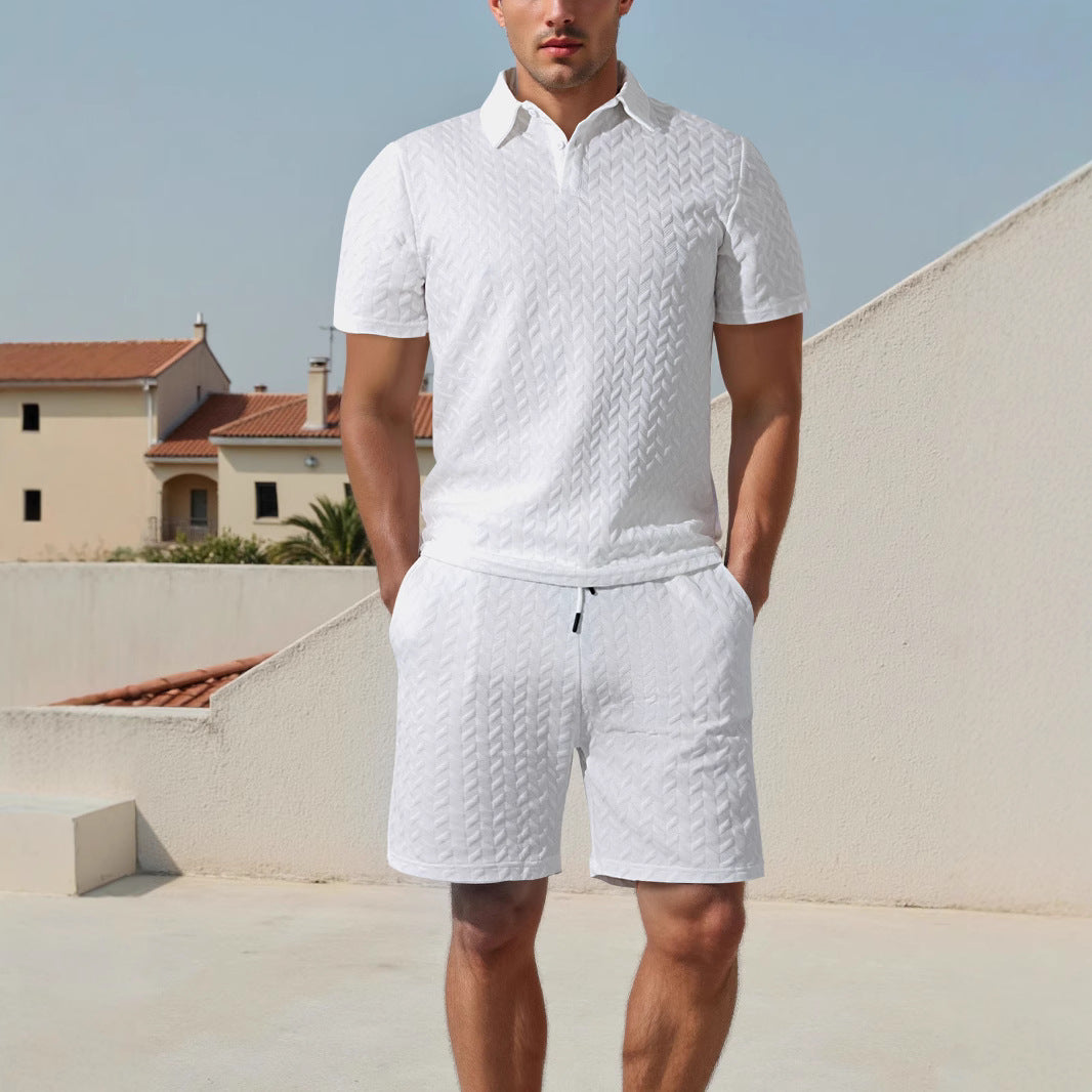 Herren Sportset Polo-Shirt und Shorts atmungsaktiv Elastisch - BerlinGlamour