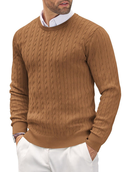 Herren Strickpullover Fischgrat Muster Warm