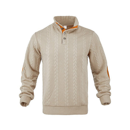 Herren Strickpullover Hochkragen Modern Zopfmuster