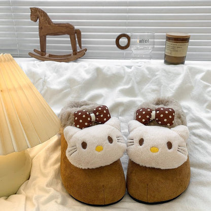 Damen Plüschpantoffeln Weich mit Tiermotiv Warm