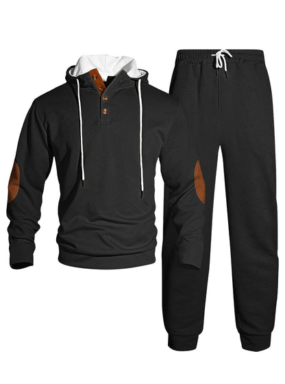 Herren Jogginganzug Set Modern mit Knopfverschluss Größe XL