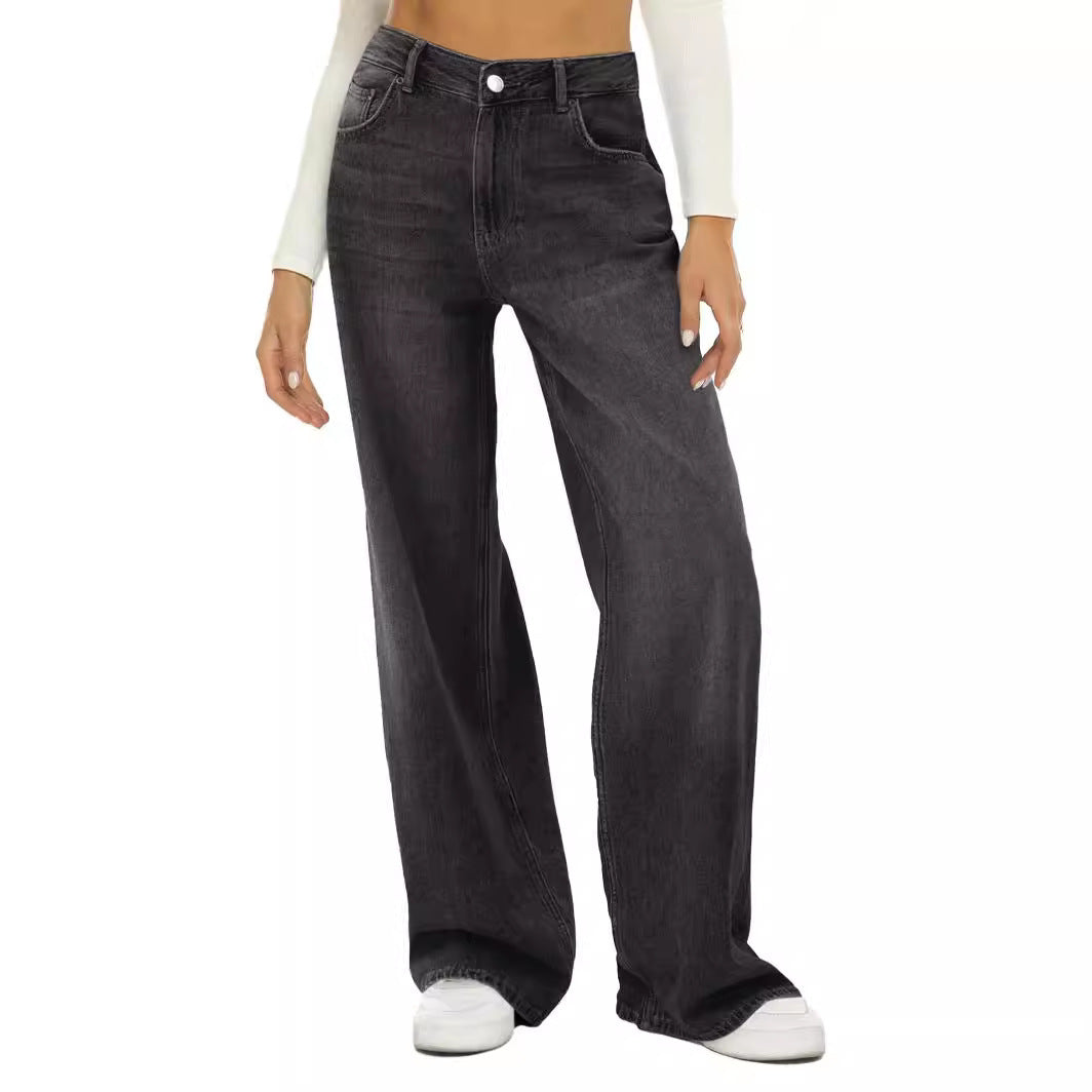 Damen Vintage Jeans Weite Bein Relaxed Fit