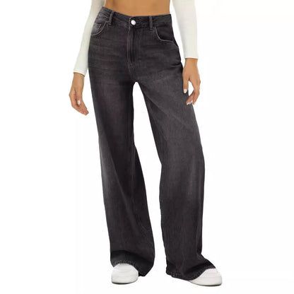 Damen Vintage Jeans Weite Bein Relaxed Fit