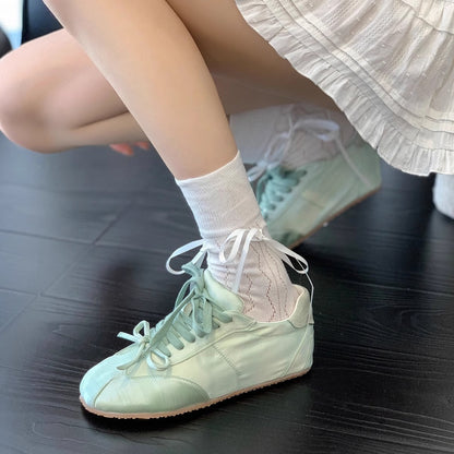Damen Sneaker Sportlich Schnürsenkel Weiß Mode